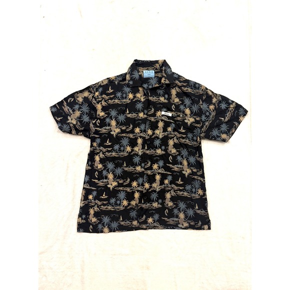 Aura Other - Aura Mens Large Tropical Pineapple Palm Tree Short Sleeve Button Down Shirt USA